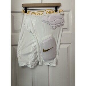 Size XL Mens Nike Pro Hyperstrong Padded White Gold Football Shorts AQ2732-101